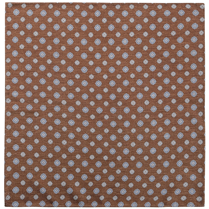 Doubleface Handrolled Silk Pocket Square - Brown - Brunati Como