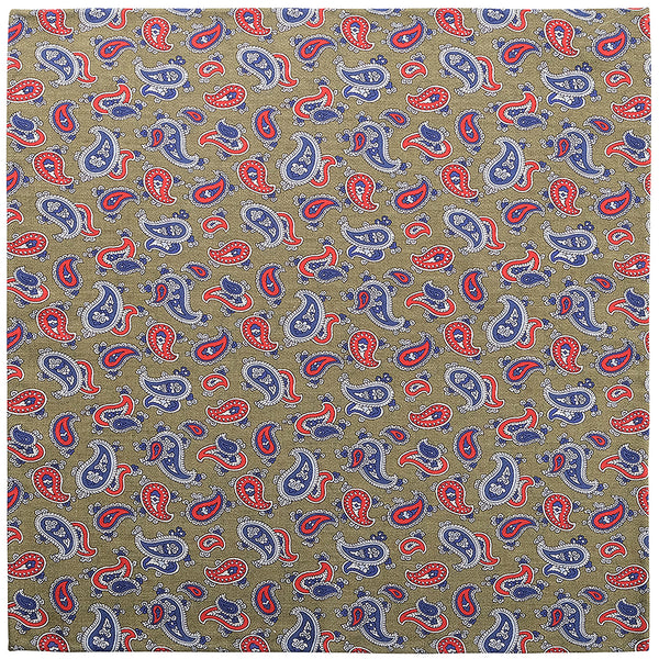 Doubleface Handrolled Silk Pocket Square - Light Olive - Brunati Como