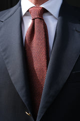 3-Fold Silk Grenadine Tie - Orange - Brunati Como