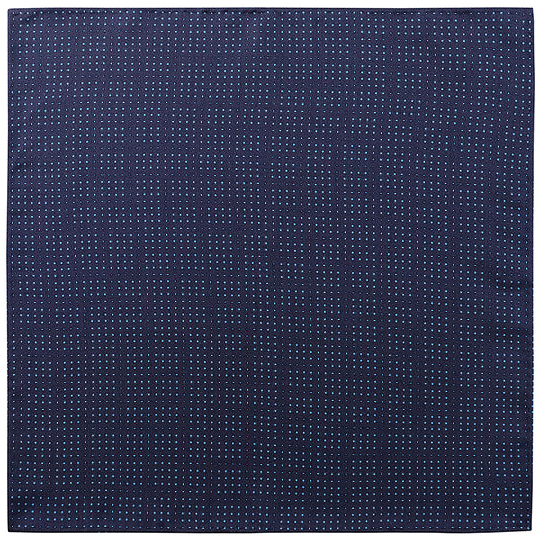 Handrolled Pindot Pocket Square - Navy/Light Blue - Brunati Como