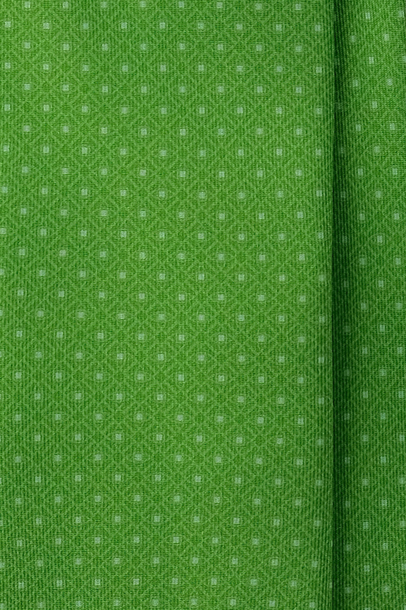 3-Fold Rosetta Pattern Printed Silk Tie - Emerald Green - Brunati Como