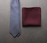 Handrolled Pindot Pocket Square - Burgundy/White - Brunati Como