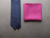 Handrolled Pindot Pocket Square - Pink/White - Brunati Como