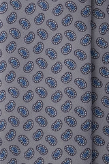 3-Fold Paisley Silk Tie - Grey / Light Blue - Brunati Como