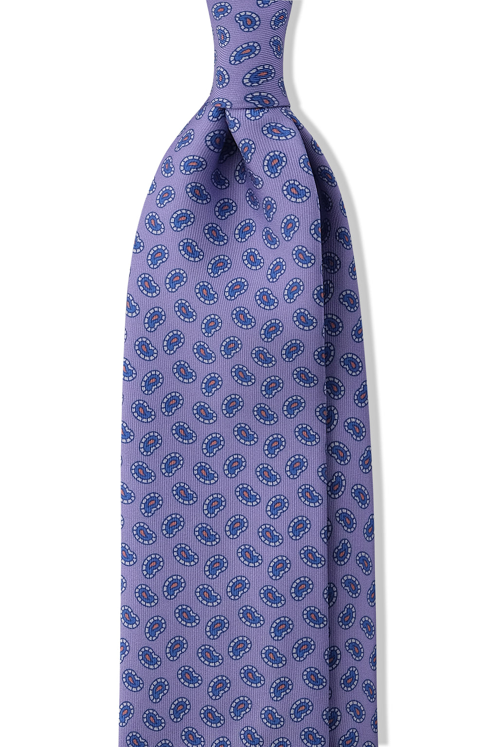 3-Fold Paisley Silk Tie - Lilac / Blue | Brunati Como®