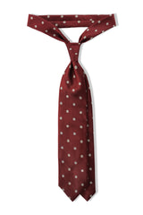 3- Fold Polka Dot Silk Jacquard Tie - Red / Cream - Brunati Como