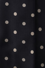 3- Fold Polka Dot Silk Jacquard Tie - Navy / Cream - Brunati Como
