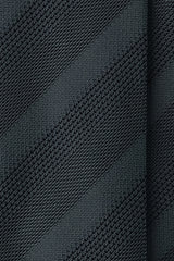 3-Fold Striped Silk Grenadine Tie - Dark Forest - Brunati Como