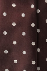 3- Fold Polka Dot Silk Jacquard Tie - Dark Burgundy / Cream - Brunati Como