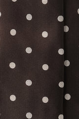 3- Fold Polka Dot Silk Jacquard Tie - Dark Brown / Cream - Brunati Como