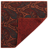 Doubleface Handrolled Flannel Pocket Square - Rust / Copper Red - Brunati Como