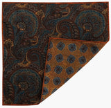 Doubleface Handrolled Flannel Pocket Square - Amber / Ginger - Brunati Como