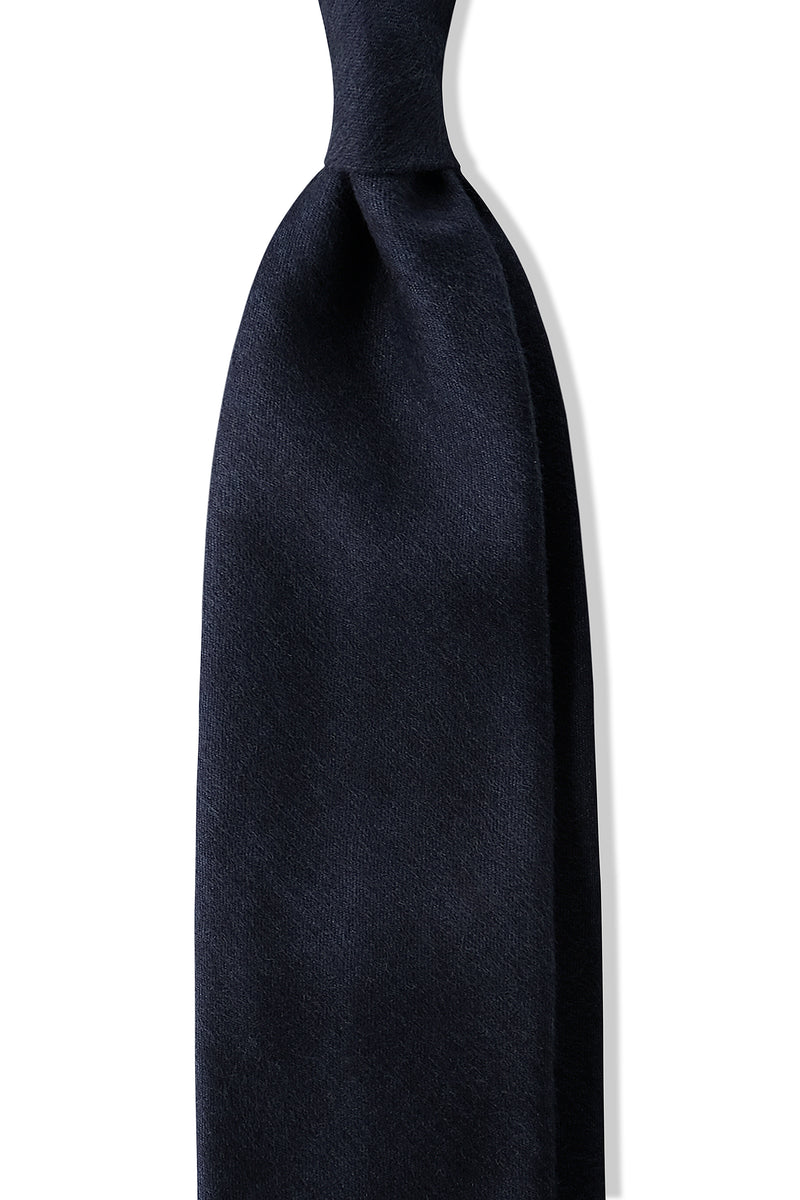 Double Face Vitale Barberis Canonico Cashmere Tie - Midnight Navy - Brunati Como