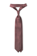 3-Fold Horsebit Printed Silk Tie - Bordeaux - Brunati Como