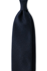 3-FOLD UNLINED Cashmere Tie - Navy - Brunati Como