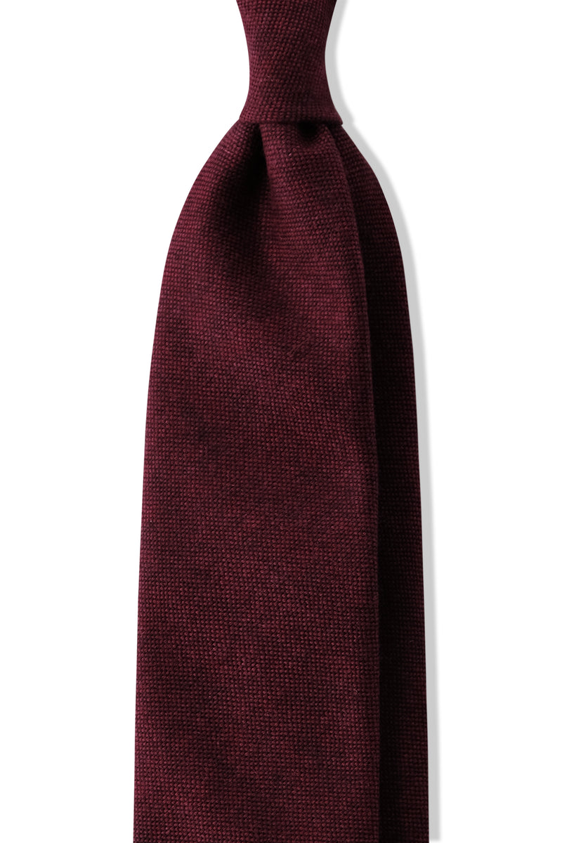 3-FOLD UNLINED Cashmere Tie - Burgundy - Brunati Como