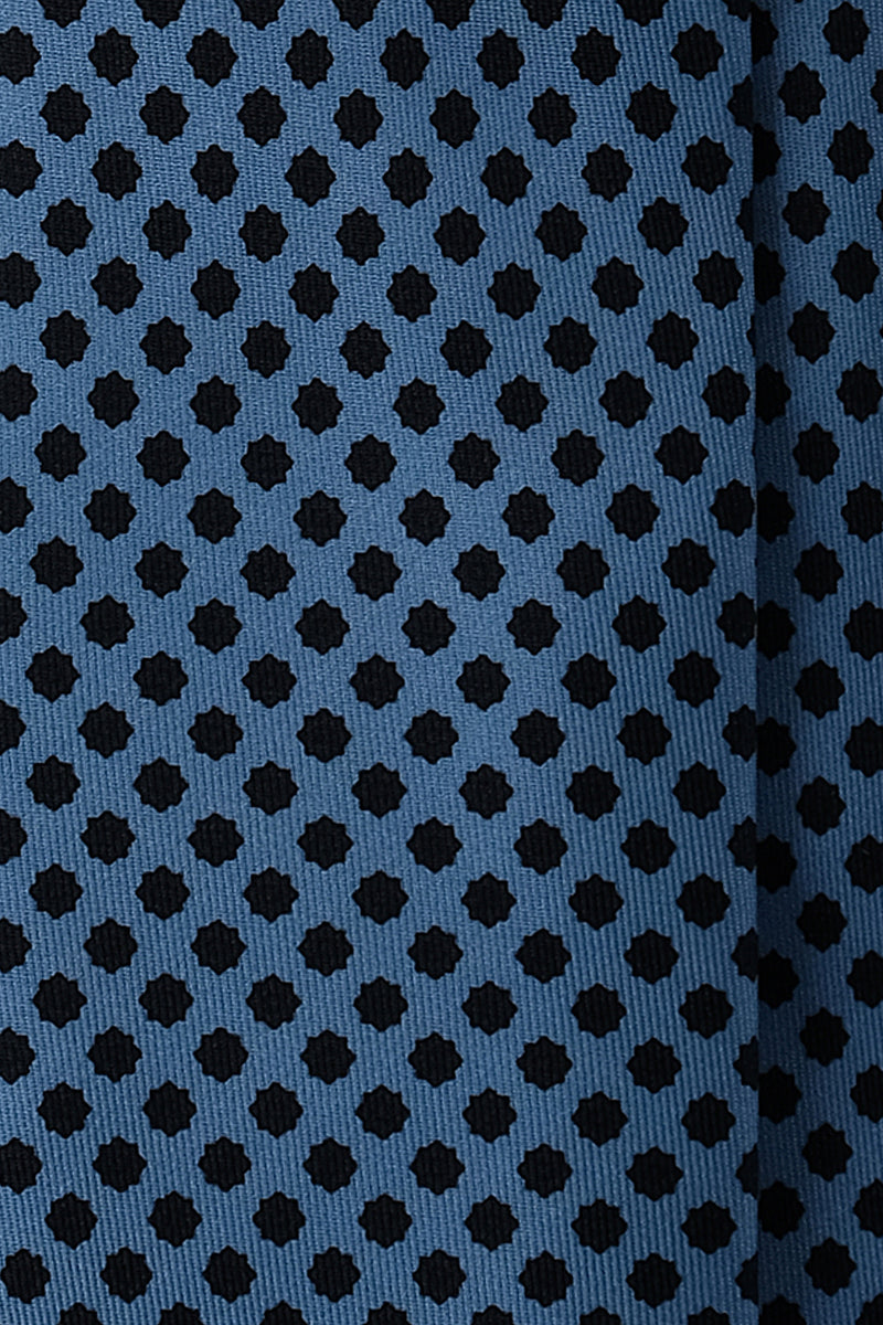 3-Fold Floral Printed Silk Tie - Blue/Navy - Brunati Como