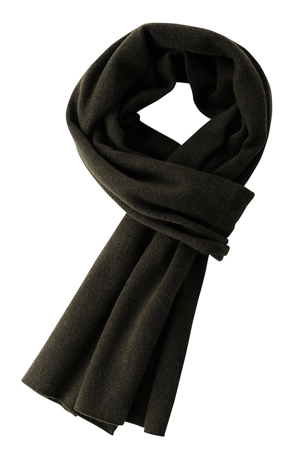 Natural Cashmere Scarf - Olive Green - Brunati Como