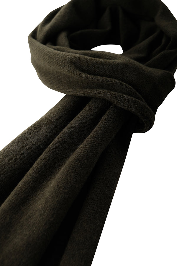 Natural Cashmere Scarf - Olive Green - Brunati Como