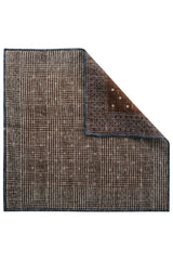 Doubleface Patterned Irish Linen Silk Pocket Square - Brown/Blue/Forest/Beige - Brunati Como