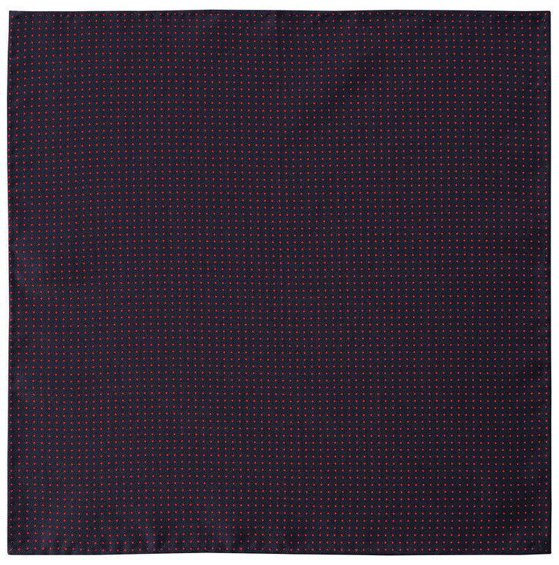 Handrolled Pindot Pocket Square - Navy/Red - Brunati Como