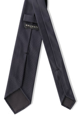 3-Fold Doubleface Solid Silk Tie - Navy - Brunati Como