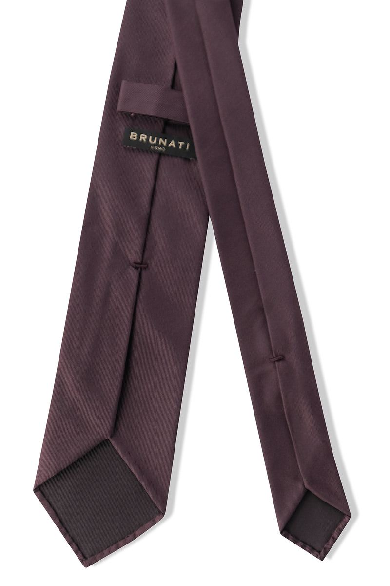 3-Fold Doubleface Solid Silk Tie - Maroon - Brunati Como