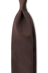 3-Fold Doubleface Solid Silk Tie - Brown - Brunati Como