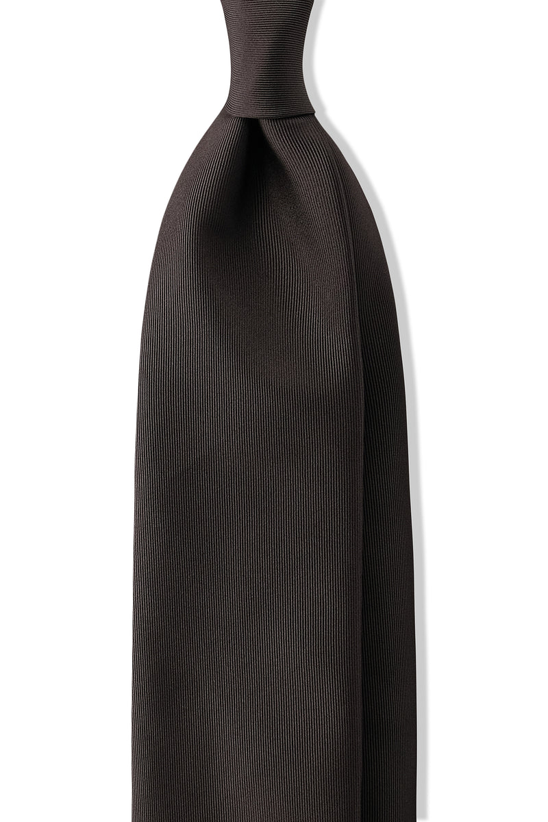 3-Fold Doubleface Solid Silk Tie - Black - Brunati Como