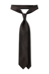 3-Fold Doubleface Solid Silk Tie - Black - Brunati Como