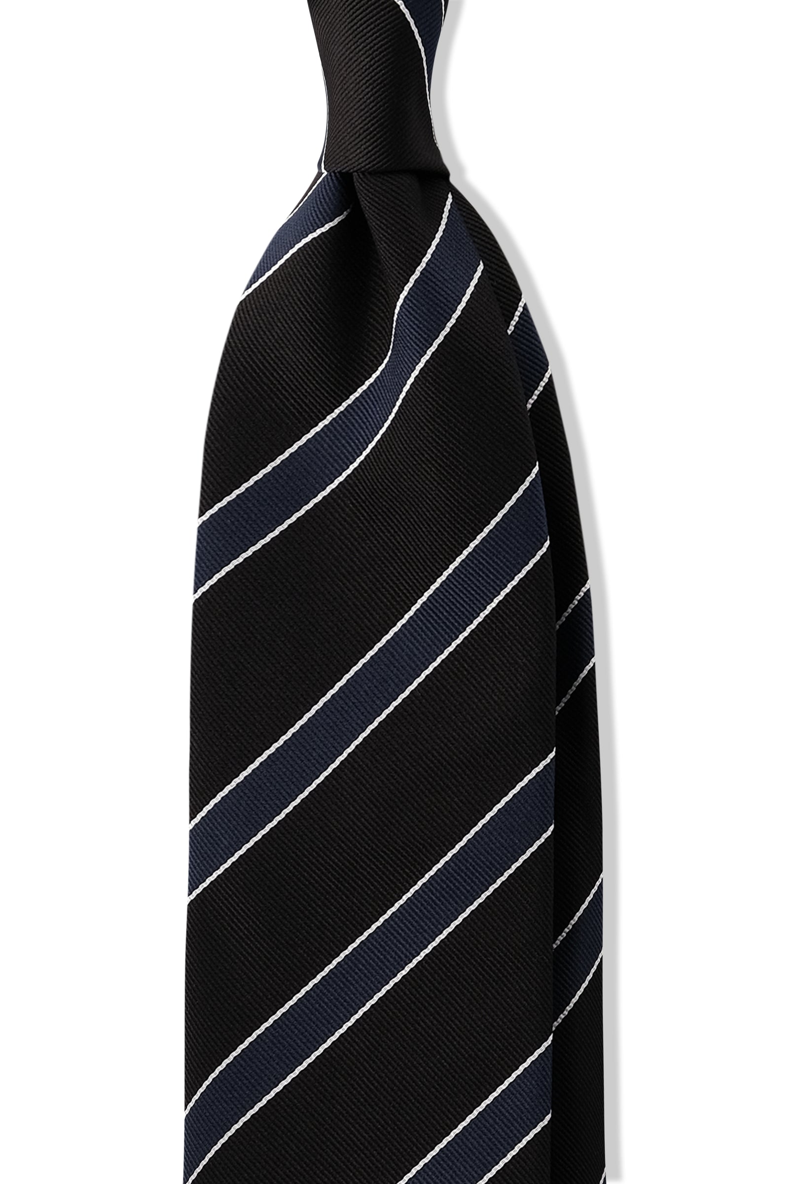 TigerTie Cravatta Uomo Rigata Bianca E Nera – 100% Poliestere, Lunghezza 150 Cm, Larghezza 8 Cm - 3