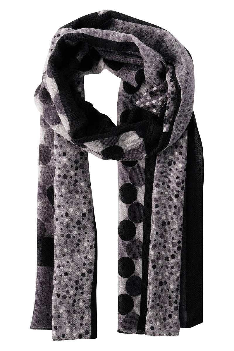 Handrolled Cashmere Wool Scarf - Black / Grey - Brunati Como