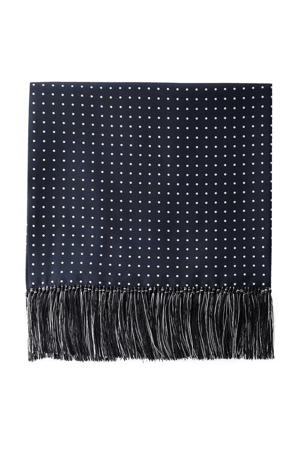 Polka Dot Silk Scarf - Navy/White - Brunati Como