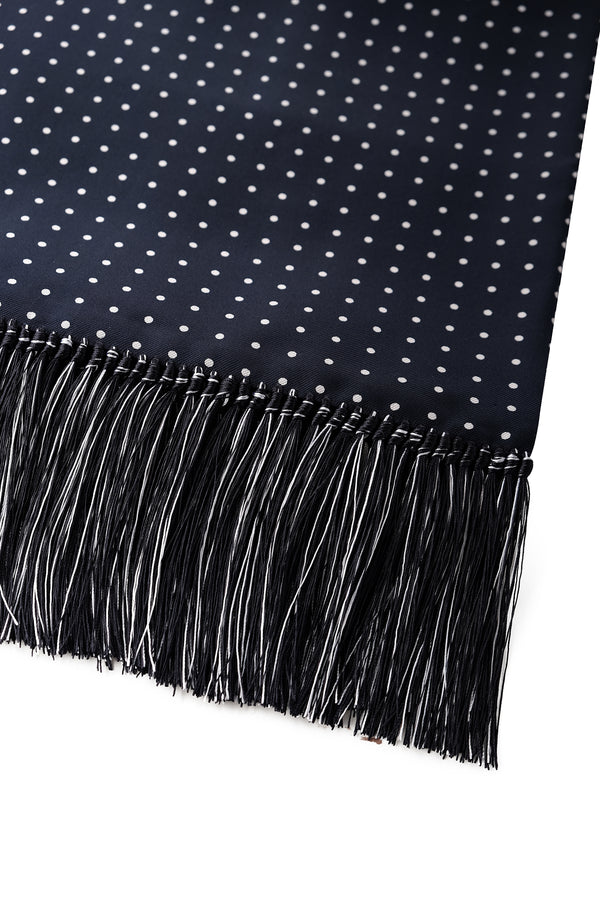 Polka Dot Silk Scarf - Navy/White - Brunati Como