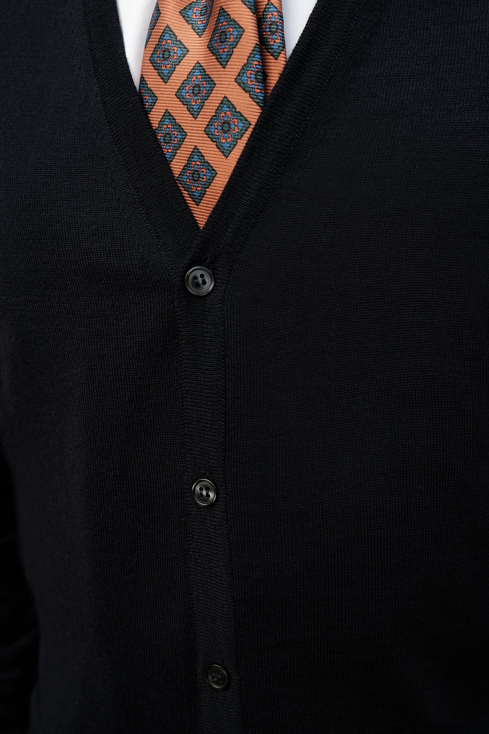 Merino Wool Knitted Cardigan - Navy– Brunati Como®
