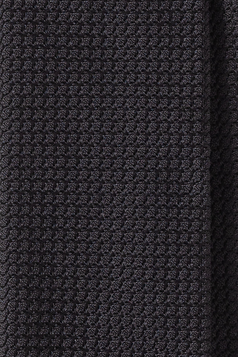 Silk Grenadine Garza Grossa Tie in Black