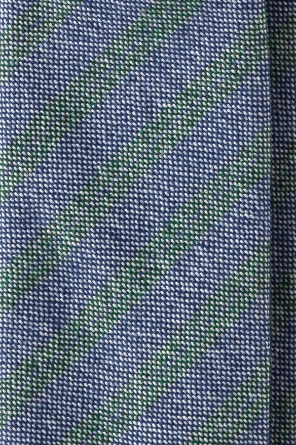 100% Cashmere / Blue Green Stripes - Brunati Como