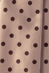 Handrolled Polka Dot Silk Tie – Crème / Brown - Brunati Como