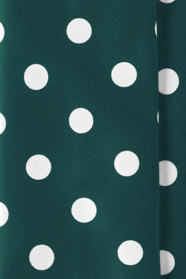 Handrolled King of Polka Dots Silk Tie – Forest / White - Brunati Como