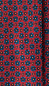 3-Fold Floral Ancient Madder Silk Tie - Red - Brunati Como