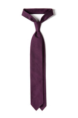 3-Fold Plain Silk Grenadine Garza Grossa Tie - Purple - Brunati Como