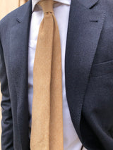 3-FOLD UNLINED Cashmere Tie - Beige - Brunati Como