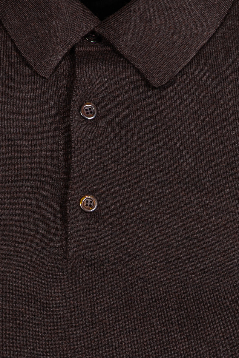 Brown Cashmere Silk Knitted Polo Brunati Como®