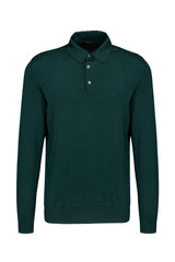 Dark Green Cashmere Silk Knitted Polo - Brunati Como