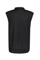 Black Cashmere Silk Knitted Vest - Brunati Como