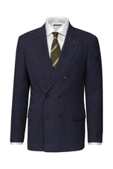 Green and white grenadine shantung silk tie displayed on a mannequin.