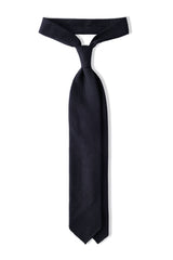  3-Fold navy Grenadine Garza Grossa tie made from 100% Como silk with a timeless and elegant design