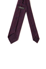 Back view of the purple plain grenadine shantung silk tie with hand-rolled edges.