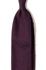 Purple plain grenadine shantung silk tie, shown from the front.