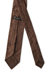 Back view of the mustard plain silk shantung tie with hand-rolled edges.